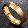 thumbnail image 2 of Wedding Ring Men or Women 6mm. Yellow Gold Hammered Tungsten Wedding Band, 2 of 5