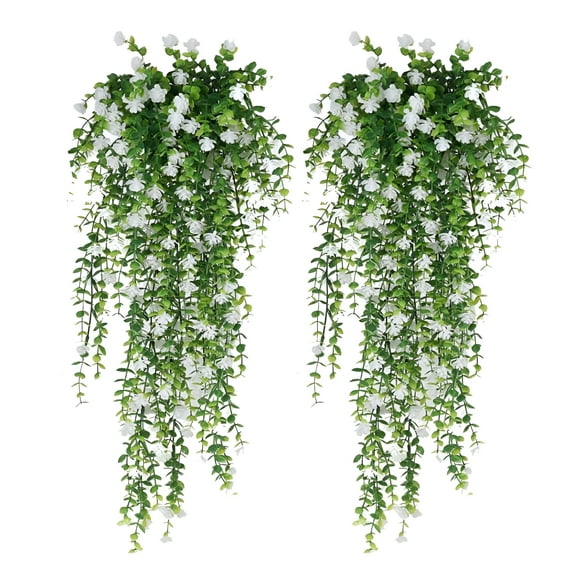 ZULAR 80cm Artificial Eucalyptus in Green Plastic Planter (2 Count)