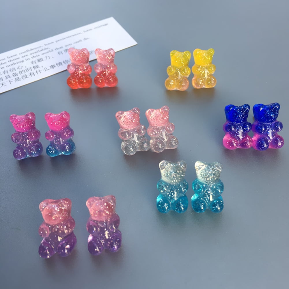 Purple Miniature Teddy Bear Earrings – small IDEA