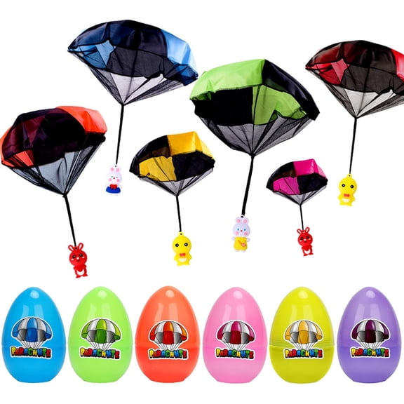 6 Pack Easter Egg with Parachute Toy for Kids Girls Boys Easter Basket Stuffers Gifts