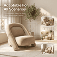 thumbnail image 4 of iooHug 32" Velvet Accent Chair, Modern Upholstered Armchair with Soft Cushion and Curved Backrest, Comfy Lounge Chair for Living Room, Bedroom, Reading Corner, Beige, 4 of 8