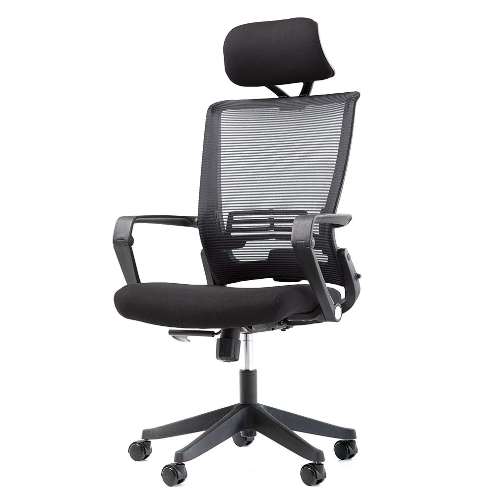 OFFICE FACTOR Mesh Back Office Chair with Headrest- Folding Office