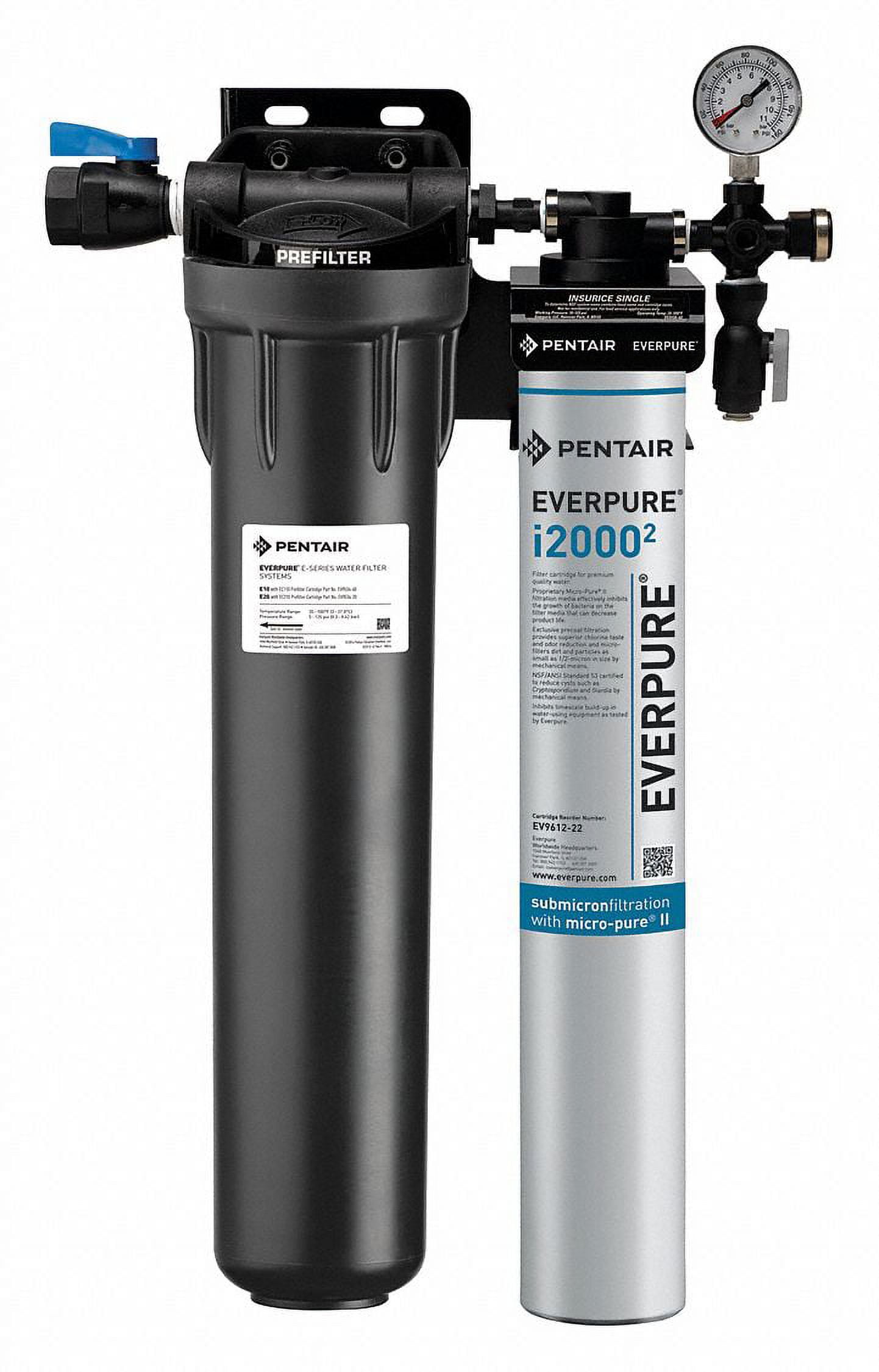 Pentair/Everpure Water Filter System,0.5 micron,25 1/2