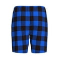 thumbnail image 2 of Lsque Buffalo Plaid Blue Black Mens Sleep Pajama Shorts,Short Pajama Pants, Cotton Ultra-Soft Knit-XX-Large, 2 of 9