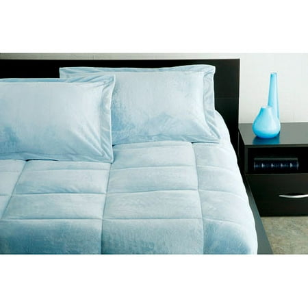No Boundaries Micro Fur Comforter Set, Blue