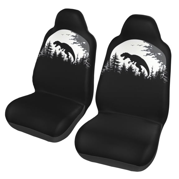 KAKALAD Dinosaur Moon 06 Car Accessories Seat Covers Set Vehicle Seat Covers Universal Front Seats Protector 2 Pcs