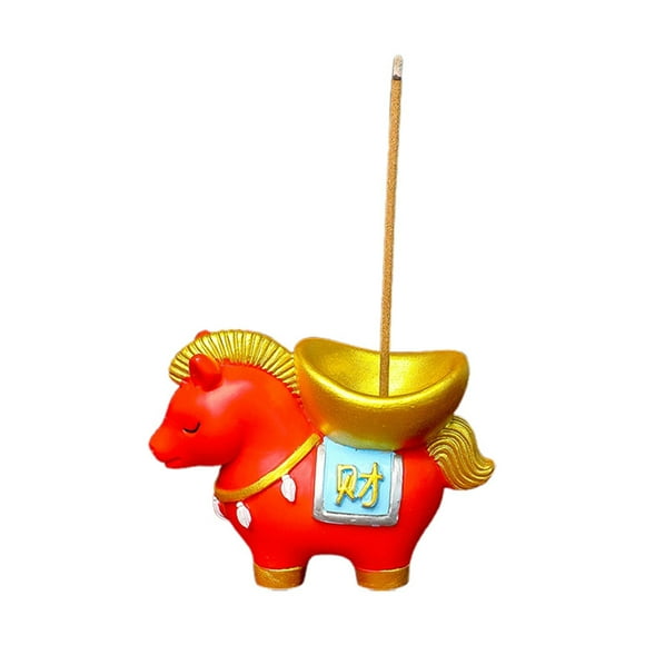 Diffuseur d'Encens en Résine en Bois d'Agar Zen Sculpture de Cheval Ornement de Bureau pour la Maison Salon