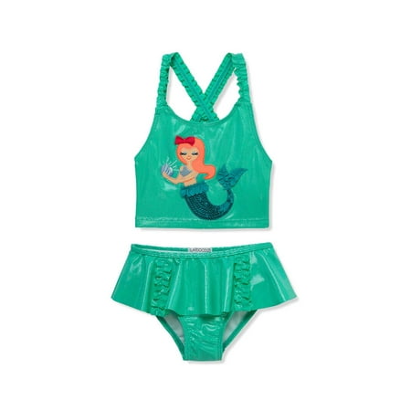 Flapdoodles girls Mermaid 2pc Swimsuit, 5