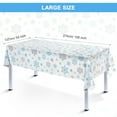 thumbnail image 2 of LanSuare Winter Snowflake Christmas Tablecloth, 54x108Inch Disposable Plastic Rectangle Waterproof Table Cover, for Dining Table, Christmas Party Decoration Supplies, White, 2 of 3