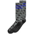 thumbnail image 2 of Perry Ellis Mens Geometric W/Stripe Midweight Socks, Black, 7-12, 2 of 3