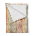 thumbnail image 2 of Paisley Soft Flannel Fleece Throw Blanket, South Abstract Colorful Motifs with Checkered Squares Retro Floral Pattern, Cozy Plush for Indoor and Outdoor Use, 70" x 90", Multicolor, by Ambesonne, 2 of 5