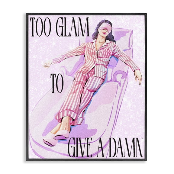 Stupell Industries Contemporary Too Glam To Care Black Framed Giclee Art, 11 x 14, by Ziwei Li