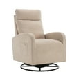 thumbnail image 3 of Maritcute Modern Rocking Chair, Upholstered Accent Chair, Cushioned Relaxing Arm Chair, Contemporary Rocker With 360°Swivel Metal Base, For Nursery, Playroom, Bedroom, Living Room, 3 of 9