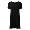 thumbnail image 4 of OSOLU Solid Color Women Casual Short Sleeve V-Neck T-Shirt Tshirts Tee Tops Relaxed Fit Dailywear, 4 of 5