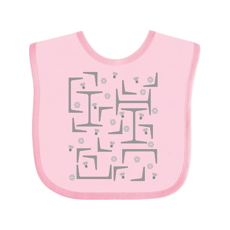 

Inktastic Nuts Bolts Angles and Gray Steel Beams Gift Baby Boy or Baby Girl Bib