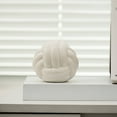 thumbnail image 3 of Ceramic Knot Decor Minimalist Bookshelf Decor Shelf Decor Accents Coffee Table Decor Decorative Objects for Living Room Bedroom Office Desktop Chain Link Decor White 3.3*3.15Inch, 3 of 5