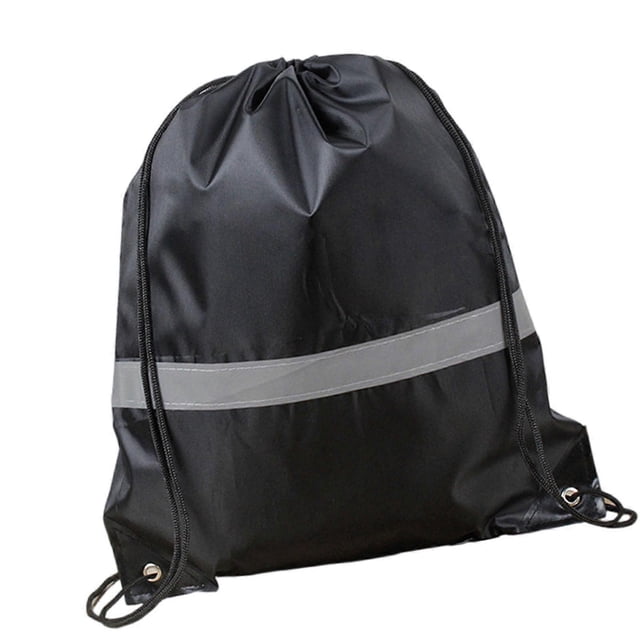 Waterproof Sports Shoulder Bag Light Weight Portable Fitness Handbag Reflective Stripe Drawstring Gym Backpack Yellow