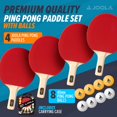 thumbnail image 2 of Juego de palas de ping pong JOOLA con pelotas y funda de transporte, 4 o 2, 2 of 6