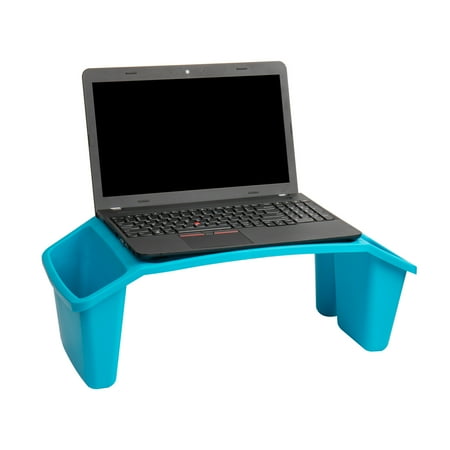 Mind Reader - Kids Lap Desk, Activity Tray, Drawing, Stackable, Portable, Plastic, 22.25"L x 10.75"W x 8.5"H, Set of 2 - Blue