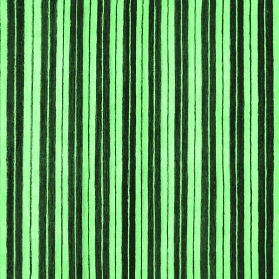 Ahgly Company Indoor Square Abstract Emerald Green Modern Area Rugs, 6' Square