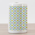 thumbnail image 3 of Ikat Ceramic Toothbrush Holder, Various Sized Different Ikat Lines Blurred Vertical Axis Symmetrical Aesthetic, Versatile Countertop for Bathroom, 4.5" X 2.7", Mustard Blue Pink, by Ambesonne, 3 of 4