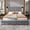 Queen-Gray, variant on Queen Size Velvet Upholstered Bed Frame with Wall Sconce, USB Port & Wide Headboard, No Box Spring Needed,Gray