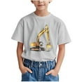 thumbnail image 2 of Spazoro Children's Boys Girls Shirts Tee, Car Print Short Sleeve Crew Neck Graphic T-Shirts Casual Summer Tops for Unisex Gray Size 5 T, 2 of 6