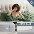 thumbnail image 3 of Virtu King Comforter Set, 7pc Bed in a Bag, Pleated Bedding Comforter Sets with Sheets, Olive Green, 3 of 10