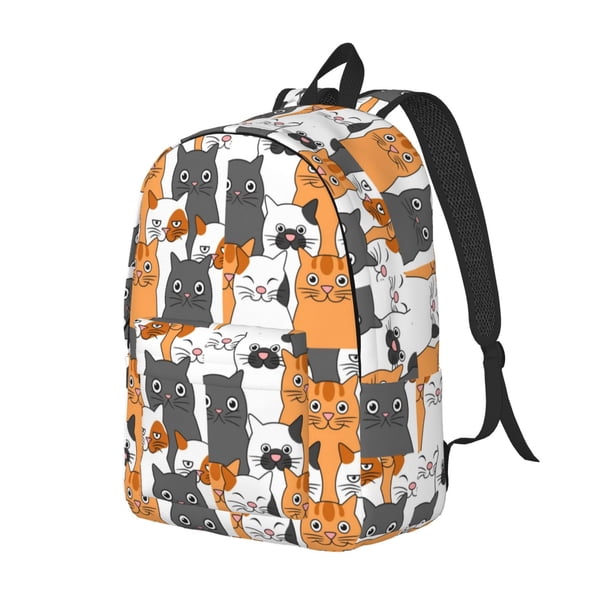 Fotbe Funny Cats Mochila de Lona con Estampado, Mochila Duradera, Mochila Versátil de Alta Calidad, Mochila Compacta Vintage-Small