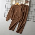 thumbnail image 4 of Cethrio Girls Outfit Sets, 2 Piece Knitted Casual Long Sleeve Girls' Clothing Sets Coffee Size 5-6 T, 4 of 5