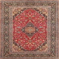 thumbnail image 1 of Ahgly Company Indoor Square Traditional Camel Brown Persian Area Rugs, 6' Square, 1 of 6