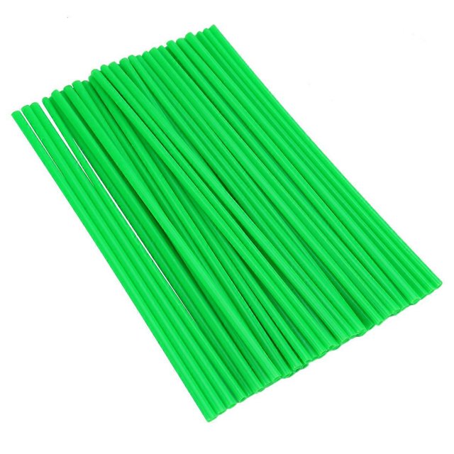 72pcs Spoke Skins Covers Motorcycle Motocross Dirt Bike Off-Road Wheel Rim Spoke Wraps Decor Protector Kit (Green)