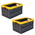 thumbnail image 1 of Caja Contenedor Plegable InstaCratex 2 Pzas 10kg 53x36x29cm Apilable y Colapsable Polietileno Color Negro/Amarillo., 1 of 1