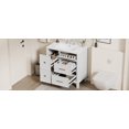 thumbnail image 5 of 30 Inch Bathroom Vanity with Ceramic Sink, Flip-Out Drawer Design for Plumbing, White Painted MDF Cabinet with Solid Wood Legs, 5 of 14