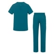 thumbnail image 2 of Adar Addition Go-Basic Scrub Set for Men - Classic V-Neck Scrub Top & Cargo Scrub Pants - A9300 - Caribbean Blue - M, 2 of 7