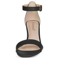 thumbnail image 2 of BLISSFUL STEP Women's Shoes Kitten Heel Ankle Strap Open Toe Sandals Black 9, 2 of 8