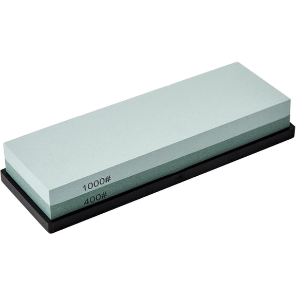 Knife Sharpening Stone with Non-slip Rubber Base, 400/1000 Grit Premium Whetstone, Double-Sided Knife Sharpener for Kitchen, Waterstone for Honing Blades Manually