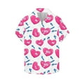 thumbnail image 4 of qucoqpe Valentine's Day Shirts for Men 2026 Spring Summer Fashion Heart Printed Turndown Neck Short Sleeve T-shirt Casual Loose Blouse Tee Tops, 4 of 5
