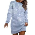 thumbnail image 2 of BLTIBY Christmas Sweatshirt Dress for Women Xmas Print Winter Fall Round Neck Soft Fashion Casual Long Sleeve Pullover Dresses Outfits 2024 Trendy Gray M, 2 of 3