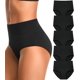thumbnail image 1 of Zhuge 5 Piezas de Bragas para Mujer Algodón Cintura Alta. Suaves, Transpirables y Elásticas, Cobertura Total, Color Negro, Talla XS, 1 of 5