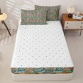 thumbnail image 4 of jejeloiu Bohemian Paisley Zipper Full Size Comforter Sets with Fitted Sheet and 2 Pillowcases,Vibrant Motif Zipper Bedding Set For Adults,Multicolor Green,Reversible,4 Pieces, 4 of 7
