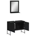 thumbnail image 3 of vidaXL 2 Piece Bathroom Cabinet Set Black Engineered Wood, 3 of 5