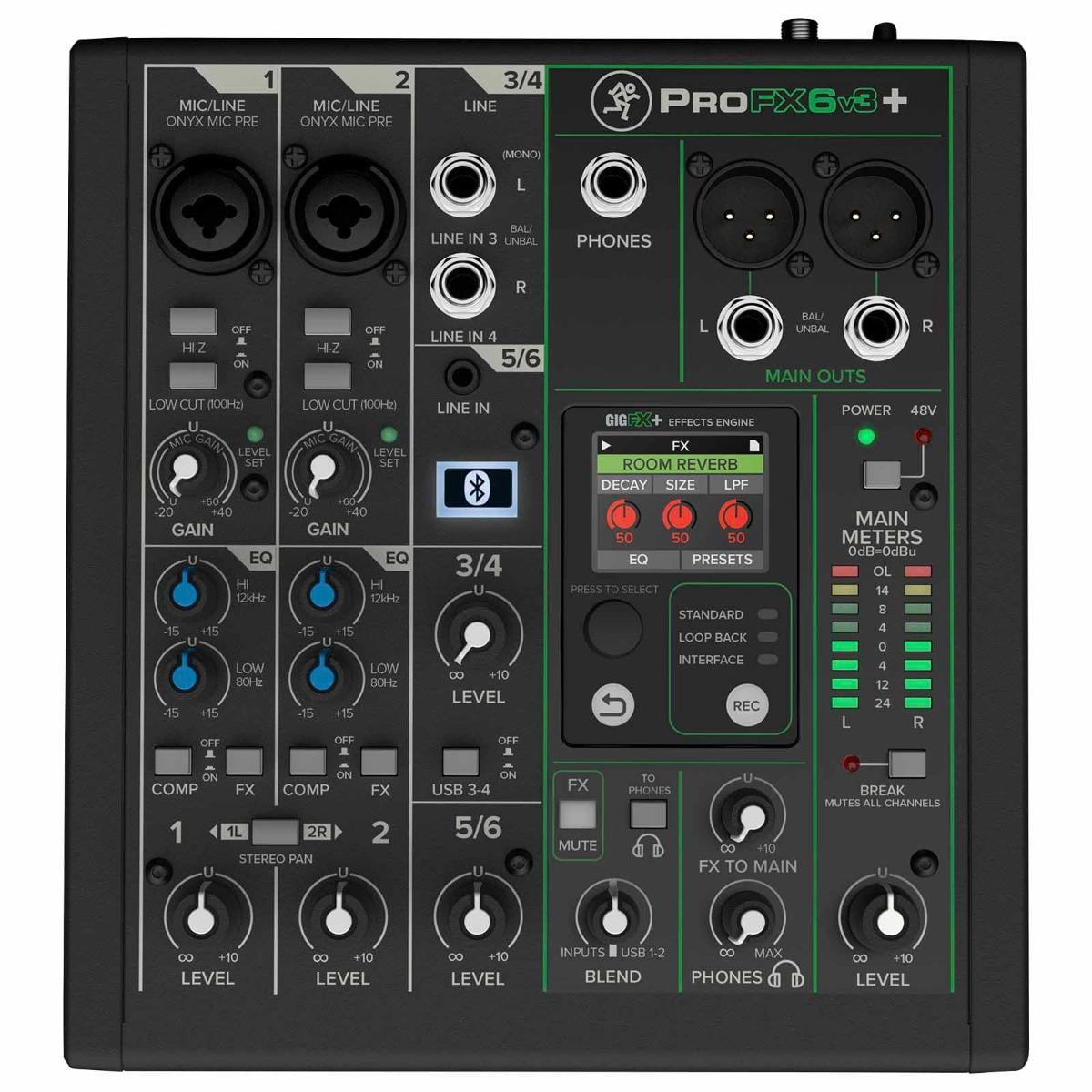 Mackie ProFX6v3+ 6-Channel Analog Mixer with Cables Package