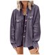 thumbnail image 2 of ICHUANYI Clearance Women's Fashion Color Cardigan Outwear Suit Coat Long Sleeve Coat(Dark Blue, XXL) ICHUANYI WER2023081205444, 2 of 6