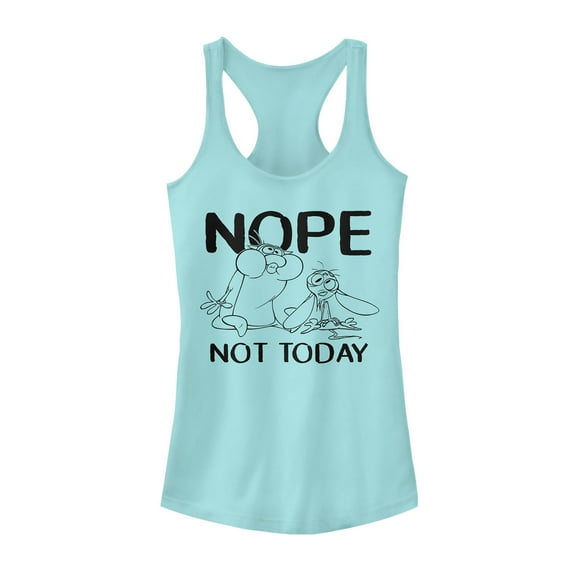 Junior's The Ren & Stimpy Show Nope Not Today  Racerback Tank Top Cancun 2X Large