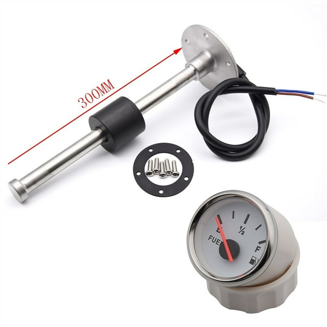 52MM Gauge Fuel Level Gauge 0-190Ohm Oil Tank Level Indicator Meter With Water Fuel Level Sensor 100MM 200MM 250MM 400MM ,Suits Most Tanks