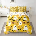 thumbnail image 2 of Feelyou Funny Cute Ghost Twin Bedding Sets 7-Piece for Kids, Rustic Groovy Floral Bedding Comforter Set, Halloween Bat Pumpkin Reversible Sheet Sets, Luxury Bedroom Decor, 2 of 7