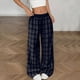 thumbnail image 2 of Pantalones de Cintura Elástica de Pierna Ancha para las Mujeres Pantalones de Tobillo de Mezcla de Lino Casual Impreso Recto, Pantalones de Pierna Ancha Casual para las Mujeres, 2 of 9