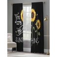 thumbnail image 5 of Sunflowers Semi Sheer Curtains 108 Inch Length 2 Panels Set, Modern Bee You Are My Sunshine Black Sheer Kitchen Curtain Privacy Voile Window Curtain for Living Room Bedroom Rod Pocket Drapes, 5 of 7
