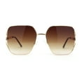 thumbnail image 2 of Womens Diva Jewel Chain Arm Metal Rim Butterfly Sunglasses Gold - Brown, 2 of 4